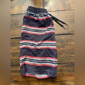 Vans Boys Navy Swim Shorts with Orange & Light Blue Stripes (L)
